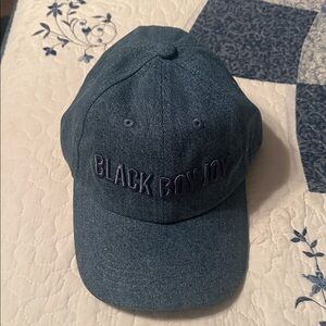 LARAYIS’S BODEGA Blue Denim Cap with Embroidery. Black Boy Joy. New. Denim.